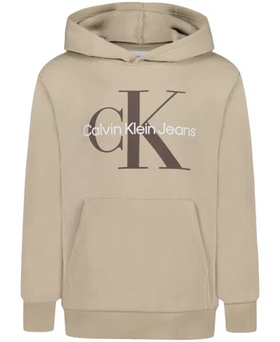 Calvin Klein Kids' Boys 8-20 Old School Logo Pullover Hoodie In Brown