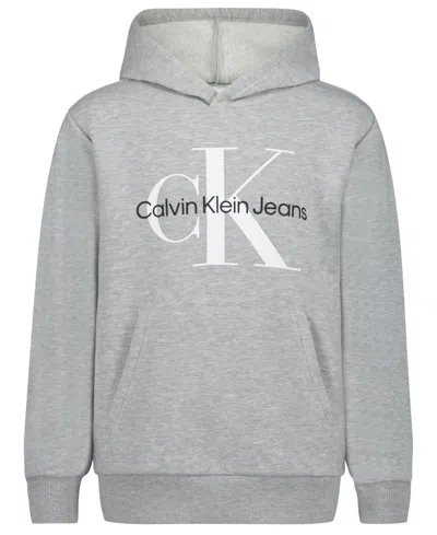 Calvin Klein Kids' Boys 8-20 Old School Logo Pullover Hoodie In Gray