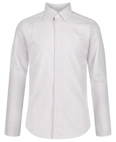 Calvin Klein Kids' Boys 8-20 Stretch Ditsy Dot Print Shirt In White