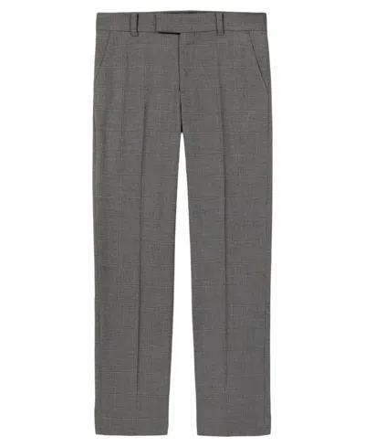 Calvin Klein Kids' Boys 8-20 Stretch Textured Windowpane Pants In Gray