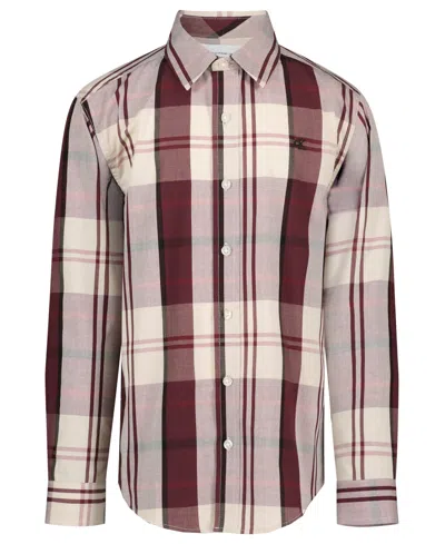 Calvin Klein Kids' Boys' 8-20 Bold Long-sleeve Plaid Woven Shirt In Multi