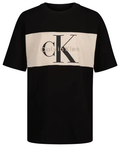 Calvin Klein Kids' Boys' 8-20 Embroidered Short-sleeve T-shirt In Black