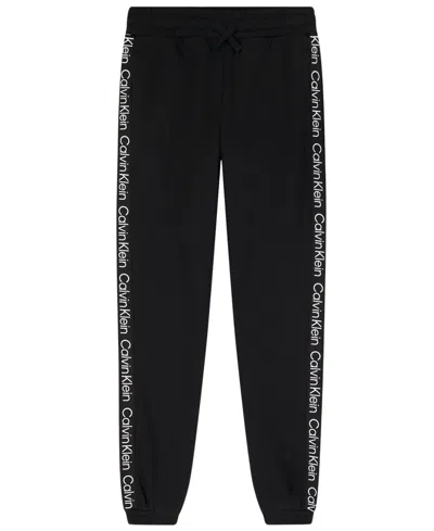 Calvin Klein Kids' Boys' 8-20 Logo Tape Fleece Jogger Pants In Black