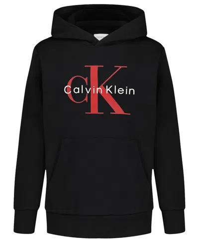 Calvin Klein Kids' Boys' 8-20 Long-sleeve Hooded Sweatshirt In Black