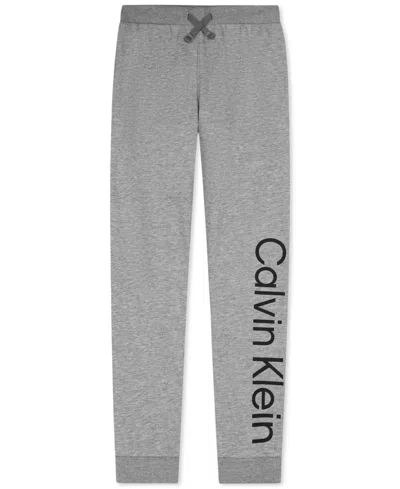 Calvin Klein Kids' Boys' 8-20 Monologo Pull-on Fleece Joggers In Gray