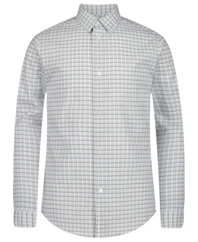 Calvin Klein Kids' Boys' 8-20 Plaid Long-sleeve Button-front Shirt In Gray