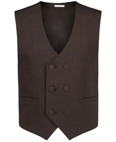 Calvin Klein Kids' Boys' 8-20 Stretch Refined Sharskin Sleeveless Vest In Brown