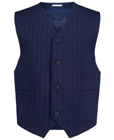 Calvin Klein Kids' Boys' And Girls' Pinstripe Tailored Stretch Suit Vest In Blue