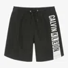 Calvin Klein Black Swim Shorts For Boy With Logo In Black