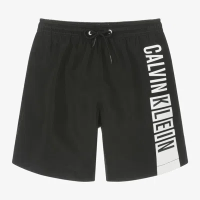 Calvin Klein Kids' Black Swim Shorts For Boy With Logo