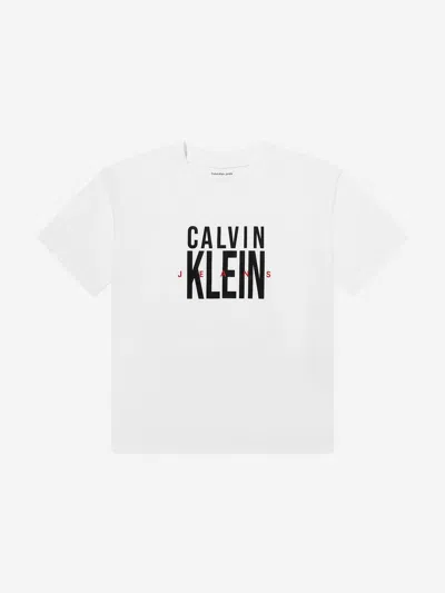 Calvin Klein Kids' Boys Bold Ckj Graphic T-shirt In White