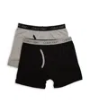 Calvin Klein Boys' Boxer Briefs, 2 Pack - Big Kid In Black/heather Gray