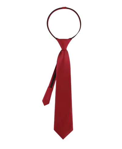 Calvin Klein Kids' Boys Broome Satin Solid Pre-tied Zipper Necktie In Burgundy