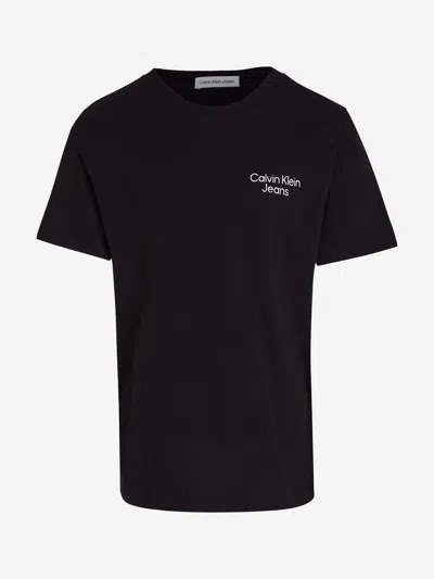 Calvin Klein Babies'  Boys Ckj Stack Logo T-shirt In Black