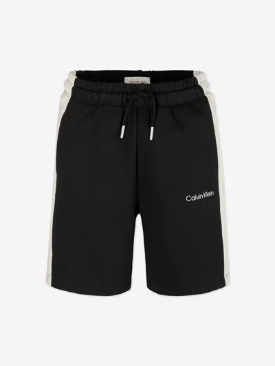 Calvin Klein Kids' Boys Colourblock Relaxed Shorts In Black