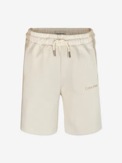 Calvin Klein Kids' Boys Colourblock Relaxed Shorts In White