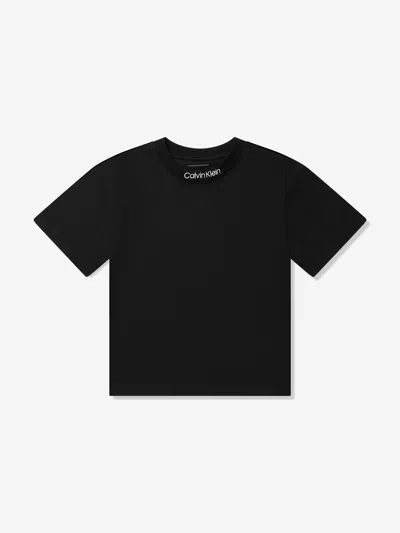 Calvin Klein Kids'  Boys Embroidered Logo T-shirt In Black