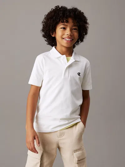 Calvin Klein Boys Essential Polo Shirt In White