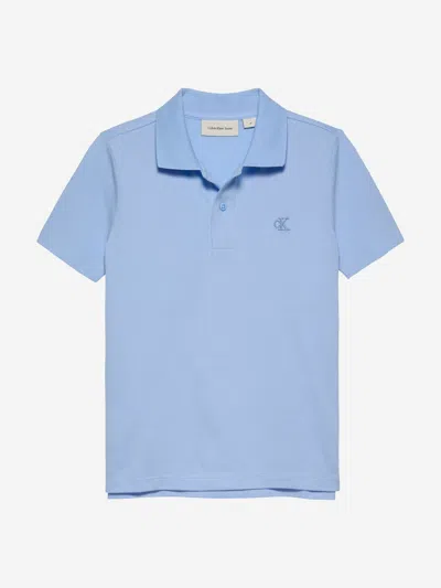 Calvin Klein Boys Essential Polo Shirt In Blue