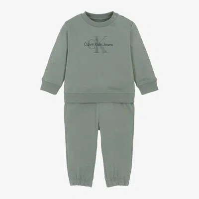 Calvin Klein Babies' Logo-print Tracksuit In Green