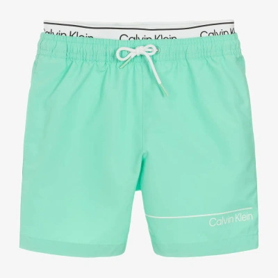 Calvin Klein Kids' Boys Green Swim Shorts