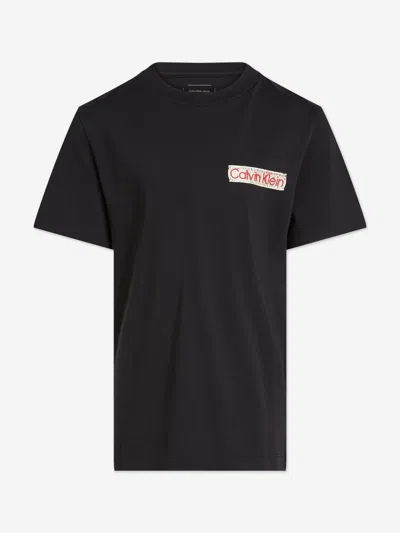 Calvin Klein Kids' Boys Label Ckj Graphic T-shirt In Black