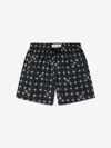 Calvin Klein Boys Logo Print Swim Shorts In Black