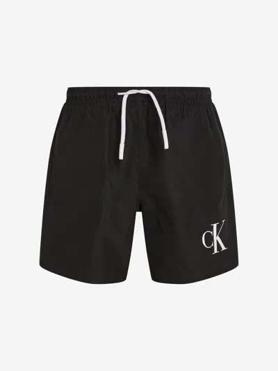 Calvin Klein Kids'  Boys Logo Swim Shorts In Black