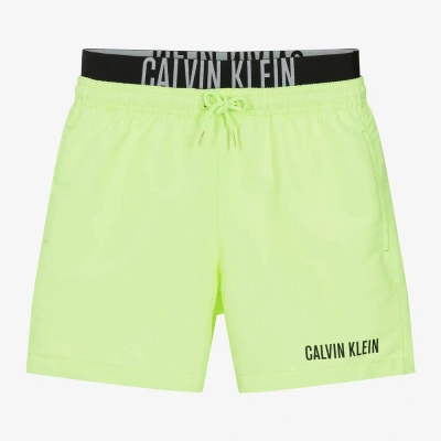 Calvin Klein Kids' Boys Neon Green Swim Shorts