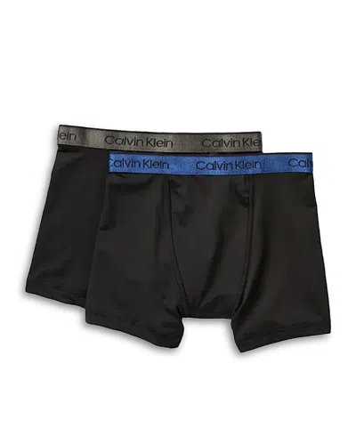 Calvin Klein Boys' Performance Boxer Briefs, 2 Pack - Big Kid In Black