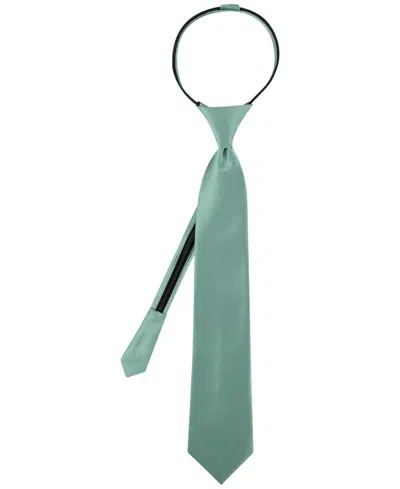 Calvin Klein Kids' Boys Solid Satin Pre-tied Zipper Tie In Sage