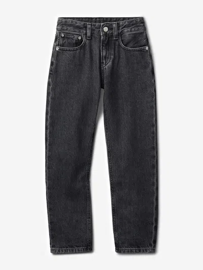 Calvin Klein Kids'  Boys Straight Optic Washed Jeans In Black