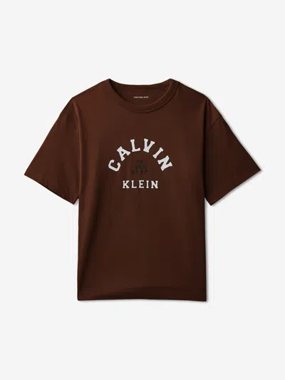 Calvin Klein Babies'  Boys Varsity Graphic T-shirt In Brown