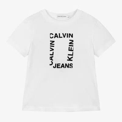 Calvin Klein Kids' Boys White Cotton T-shirt