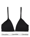 Calvin Klein Lighlty Lined Triangle Bra Logo In Black