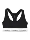 Calvin Klein Velvet Ribbed Bralette In Black