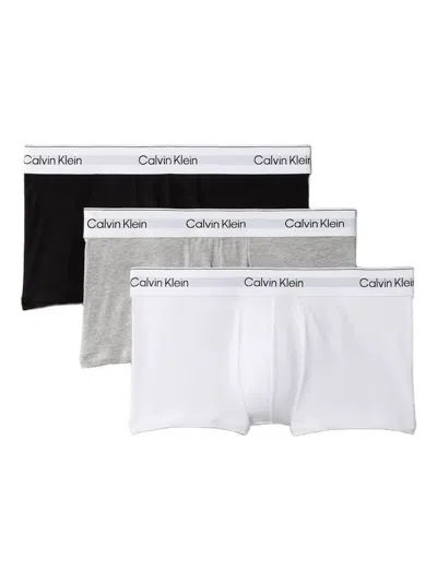 Calvin Klein Branded Waistband Boxer Shorts (pack Of Three) In Gray