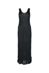 Calvin Klein Ribbed Texture Scoop Neckline Sleeveless Maxi Dress In Black