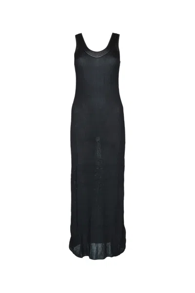 Calvin Klein Bright Rayon Rib Dress In Black