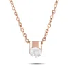 Calvin Klein Brilliant Rose Gold Pvd-plated Stainless Steel White Crystal Necklace In Multi