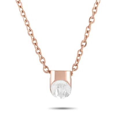 Calvin Klein Brilliant Rose Gold Pvd-plated Stainless Steel White Crystal Necklace In Multi