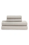 Calvin Klein Broken Grid 200 Thread Count Cotton Percale Sheet Set In Multi