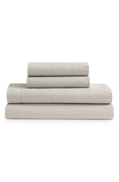 Calvin Klein Broken Grid 200 Thread Count Cotton Percale Sheet Set In Multi