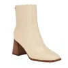 Calvin Klein Broma Boots Women's White Leather Block Heel Bootie Lion160 In White