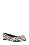 Calvin Klein Bronte Ballet Flat In Blk/white Snake