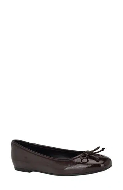 Calvin Klein Bronte Ballet Flat In Dark Red