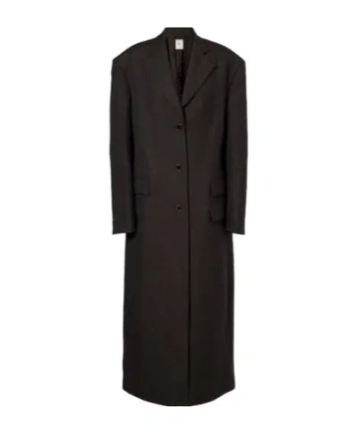 Calvin Klein Brooke Wool Coat In Black