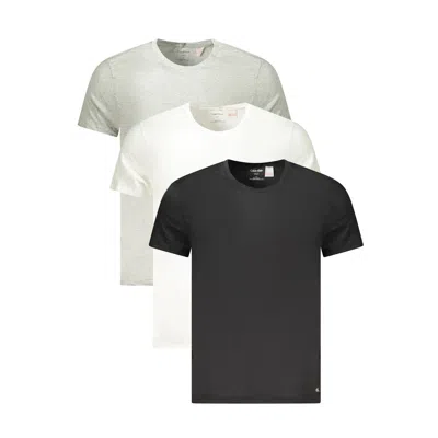 Calvin Klein Brown Cotton Men T-shirt In Grey