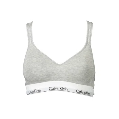 Calvin Klein Brown Cotton Women Bralette In Gray