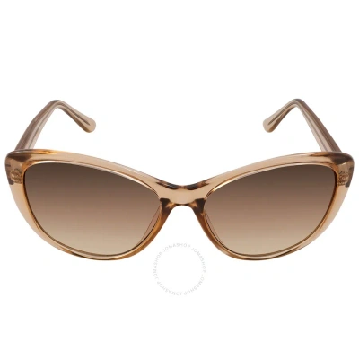 Calvin Klein Brown Gradient Butterfly Ladies Sunglasses Ck19560s 270 57 In Beige / Brown